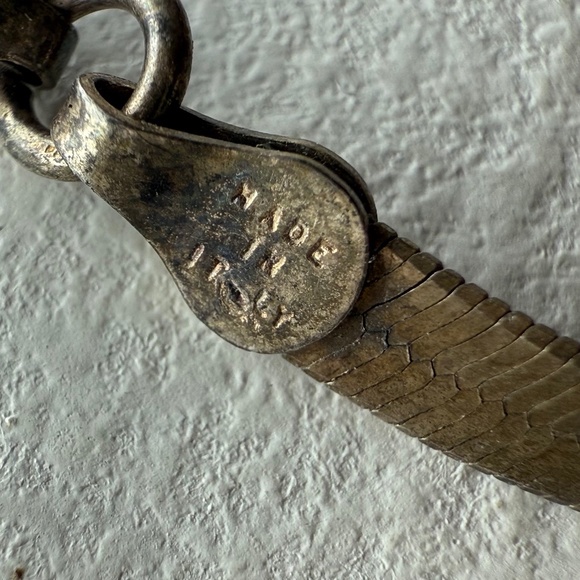 Vintage Marked 925 Sterling Silver Thick Heavy Flat Snake Chain MADE IN ITALY - Picture 5 of 6
